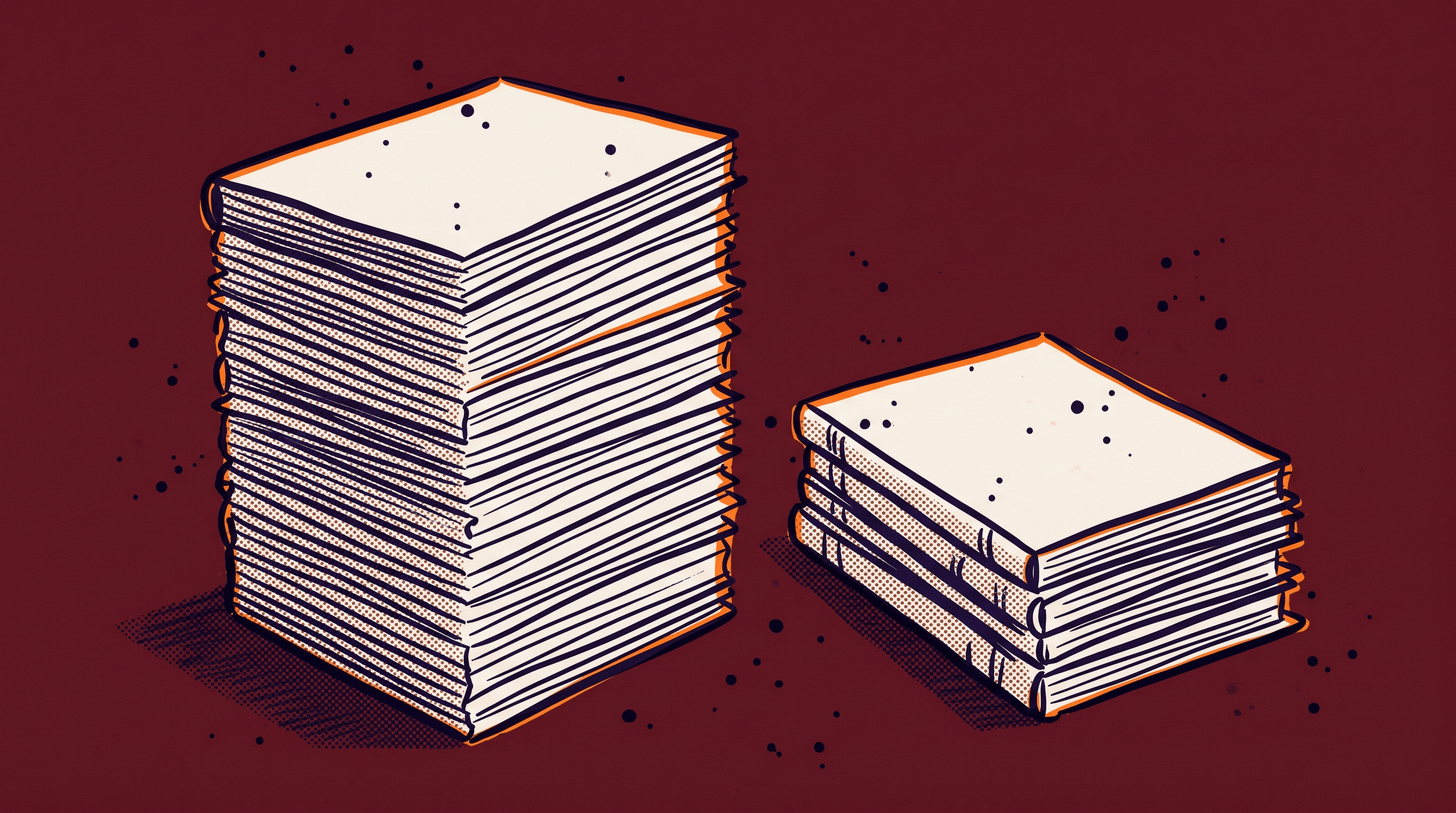 Two document stacks of dramatically different heights illustrating the C5 employer-specific evidence trap in EB1A petitions