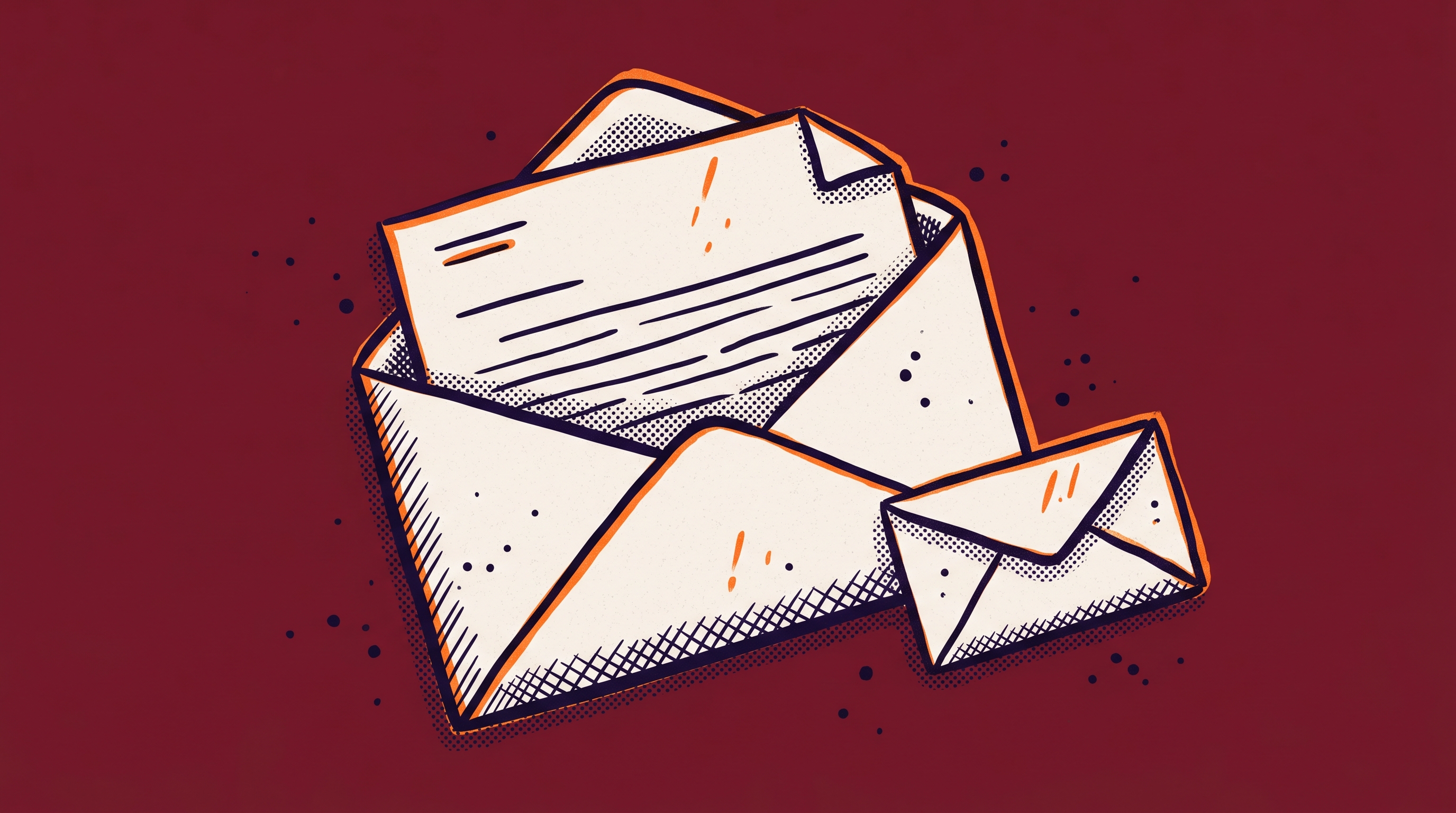 An envelope with a formal letter partially pulled out against a burgundy background representing the RFE received on Criterion 5 major significance evidence in the technology executive case