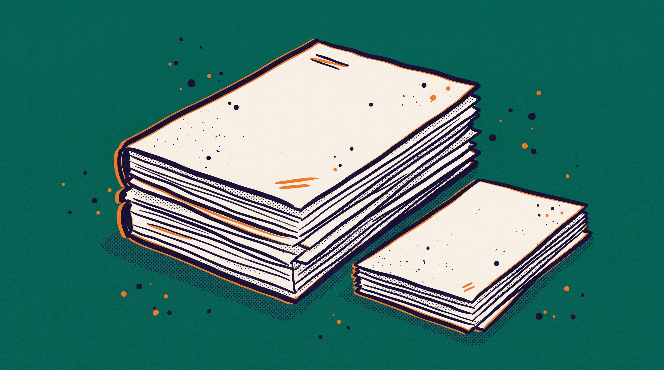 Three stacks of documents of varying sizes arranged diagonally representing different categories of classified evidence mapped to EB1A criteria