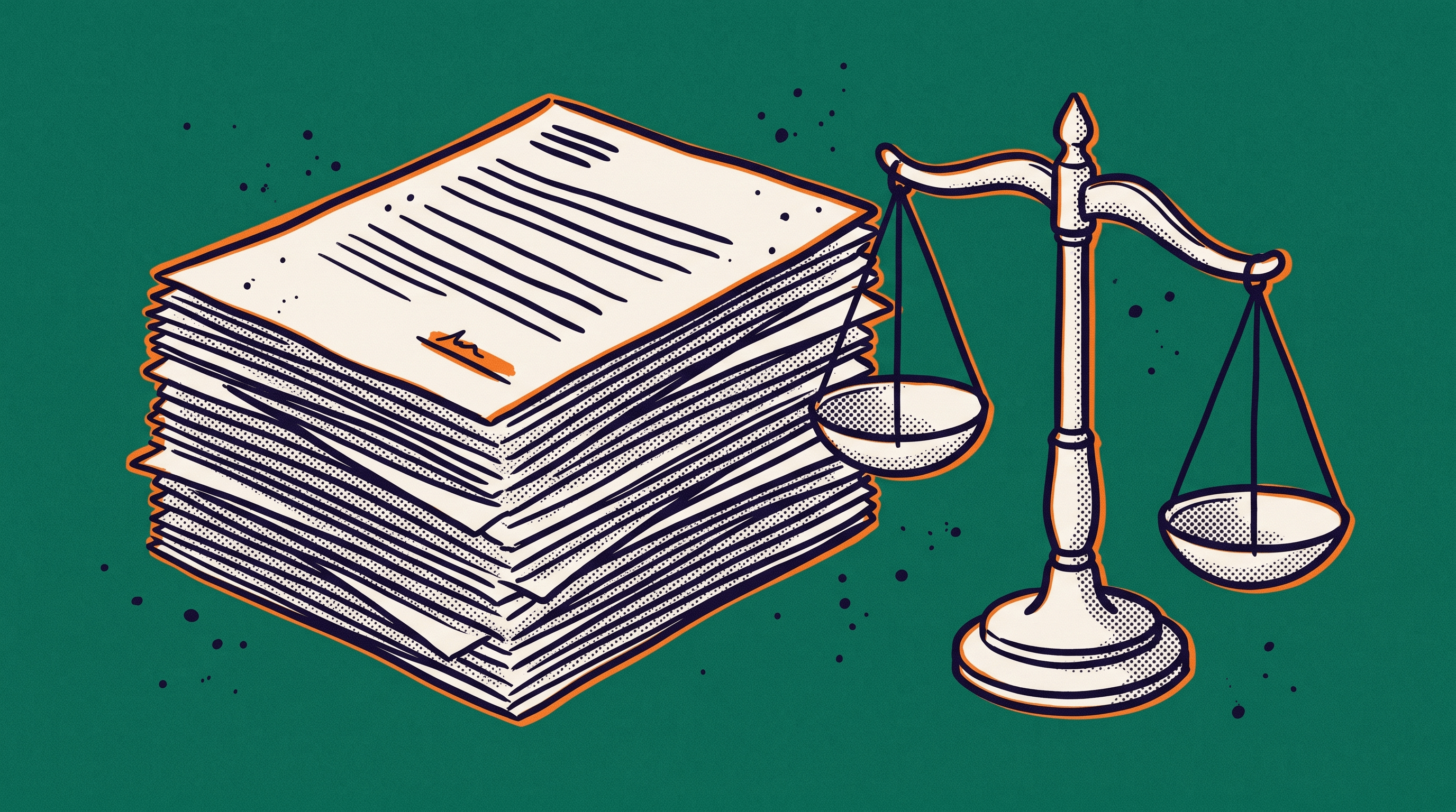 A classic scales of justice with documents on one side representing the citation analysis and field impact documentation required for EB1A Criterion 6