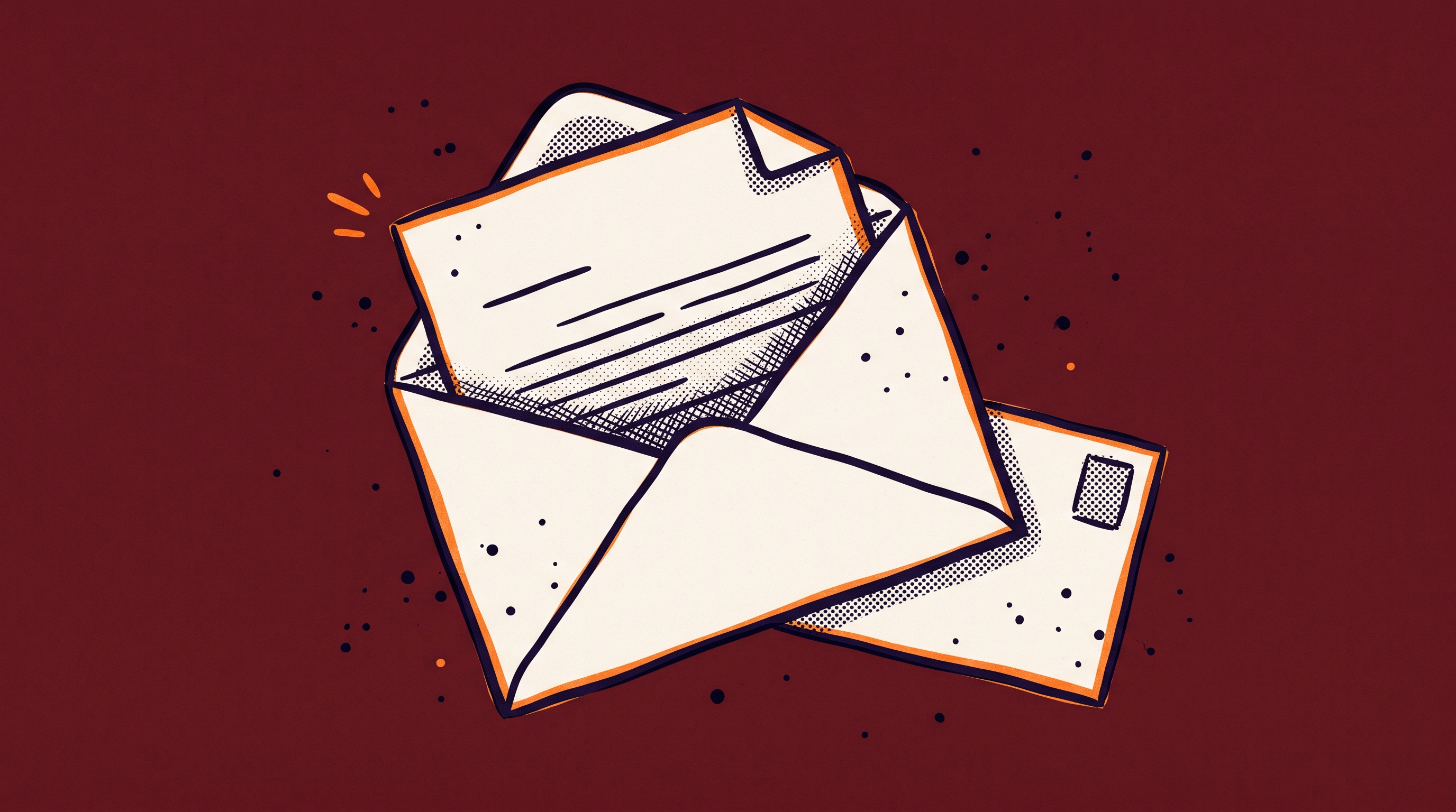 An envelope with a formal letter partially pulled out against a burgundy background representing an RFE response on EB1A Criterion 9 high salary evidence