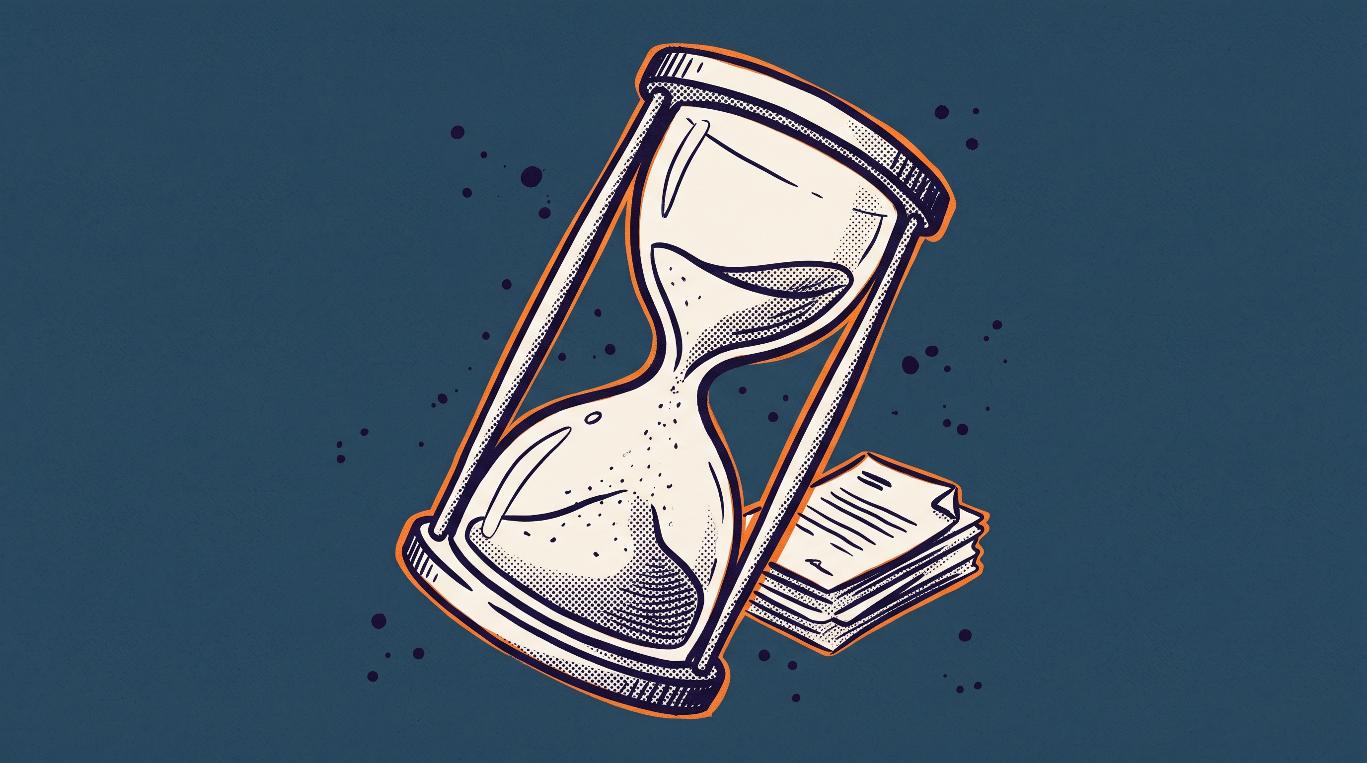Hourglass with legal documents — representing the EB-1A filing window before RIN 1615-AC85 regulations take effect in 2026