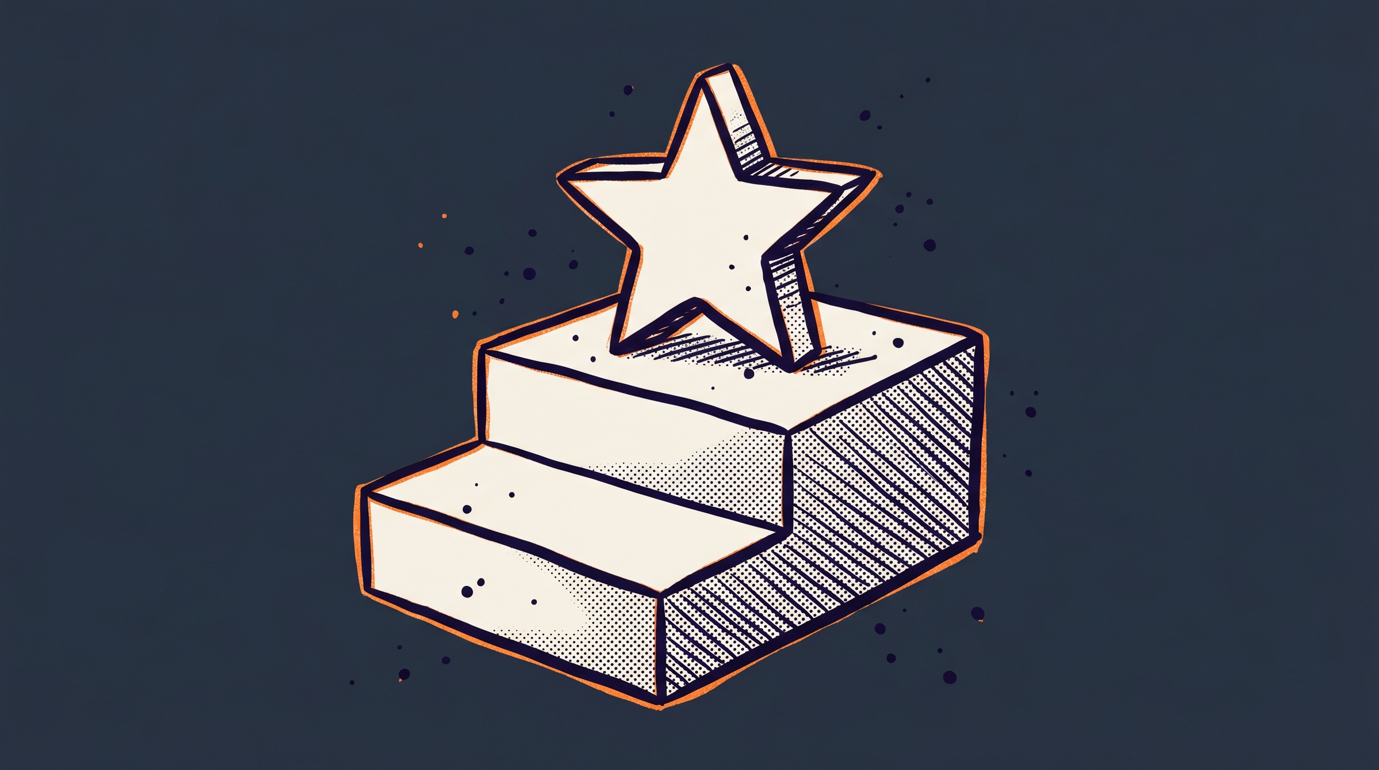 Two-step staircase with a star at the top representing the O-1A to EB1A immigration pathway for extraordinary ability professionals