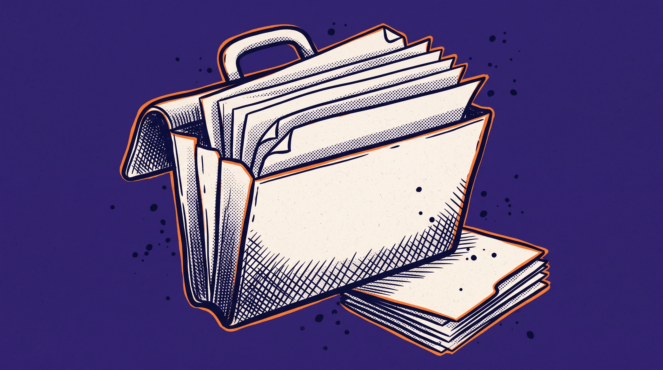 Open briefcase with organized documents representing the attorney-managed O-1 to EB1A transition strategy and annual evidence review