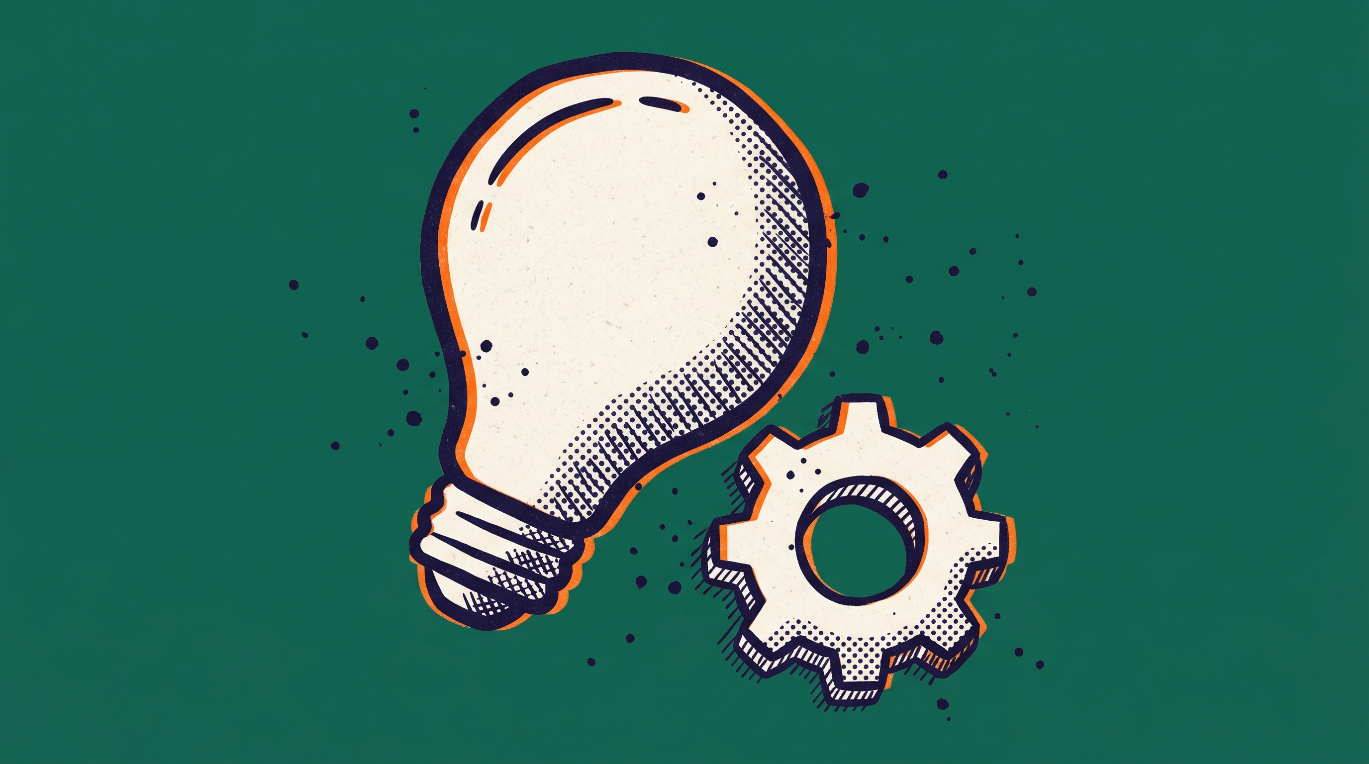 A lightbulb shape beside a gear wheel representing original contributions of major significance in a scientific or business field for O-1A extraordinary ability