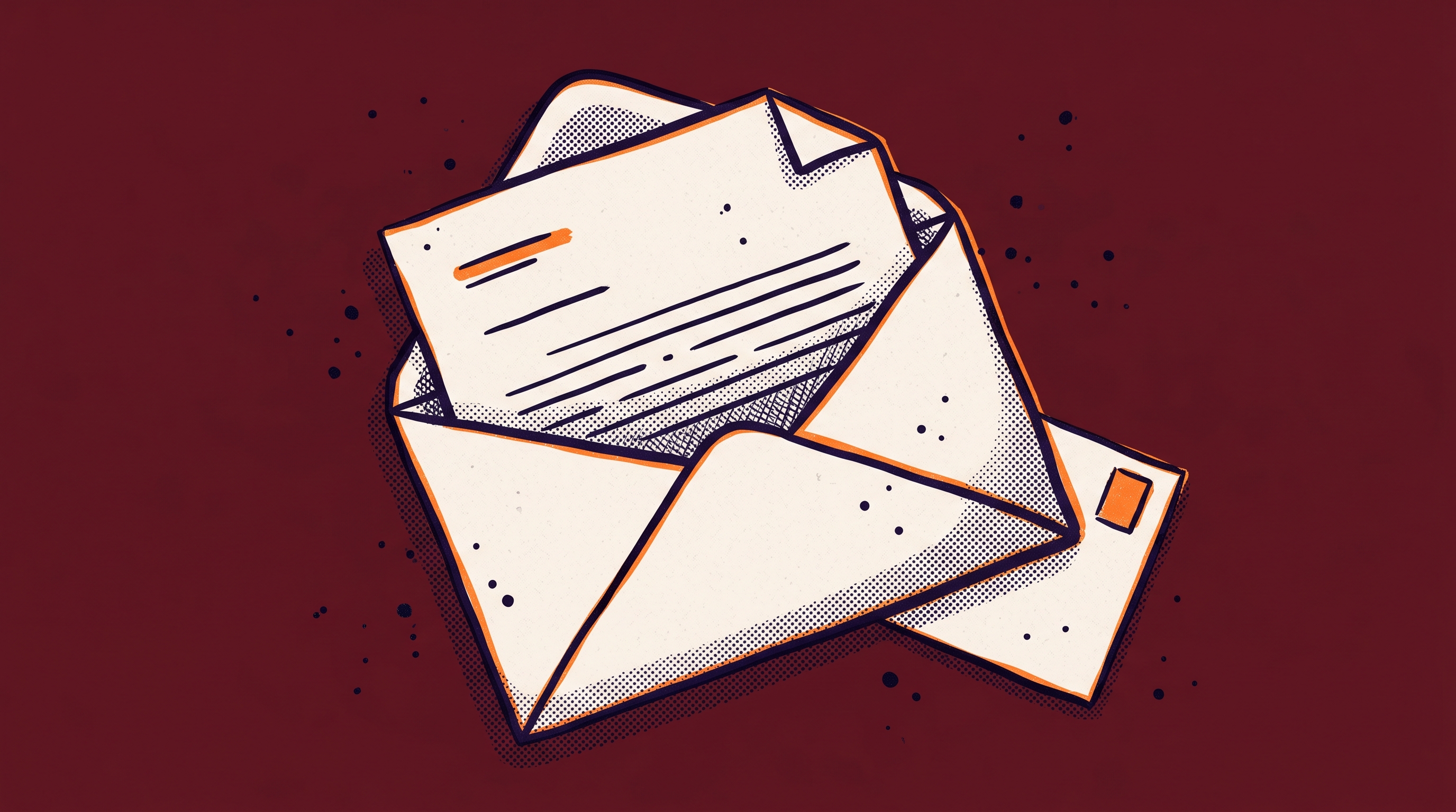 An envelope with a formal letter partially pulled out against a burgundy background representing an RFE response on O-1A Criterion 7 critical role evidence