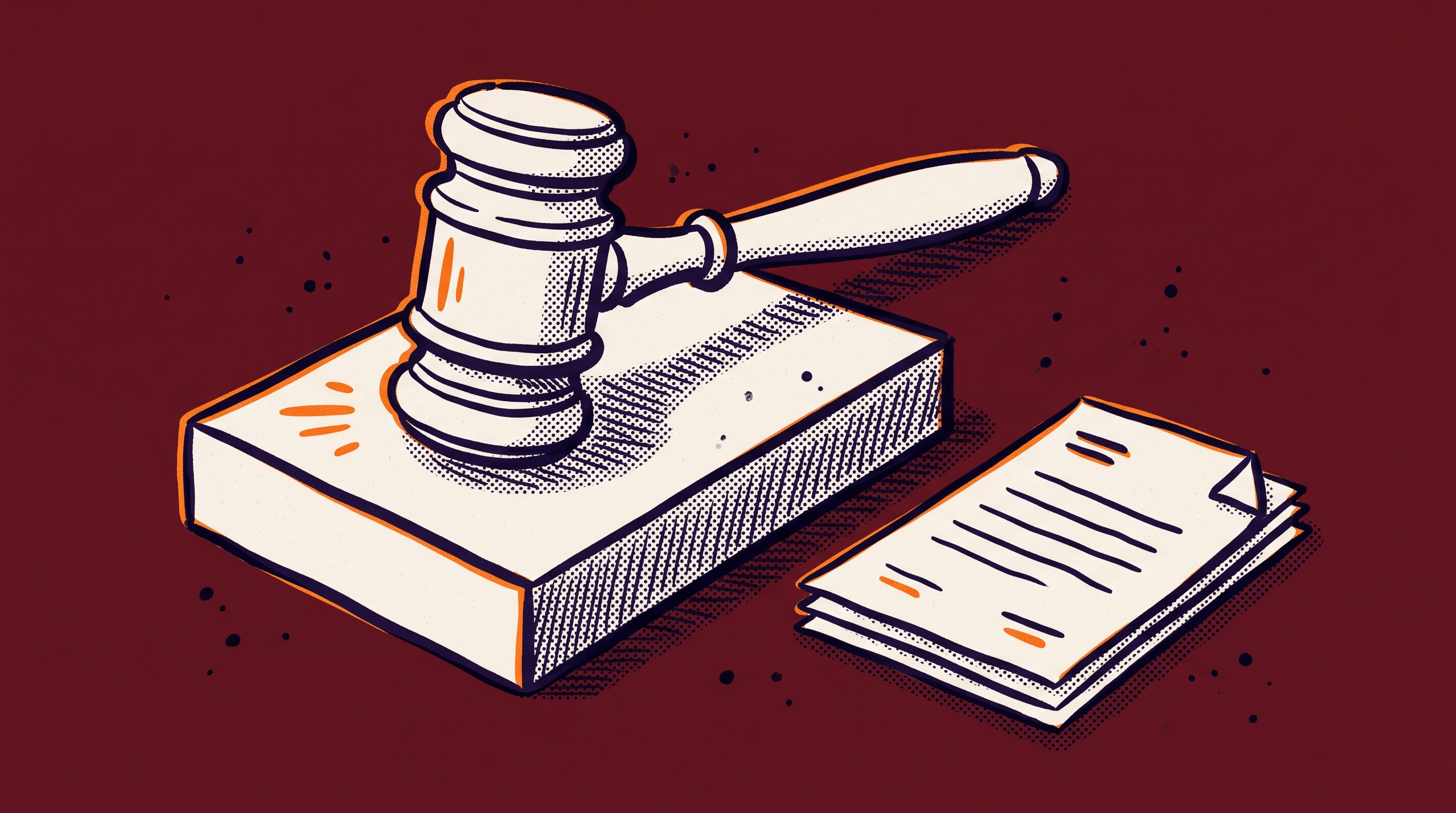 A classical judicial gavel resting on a rectangular block representing AAO administrative appeal decisions and adjudication authority