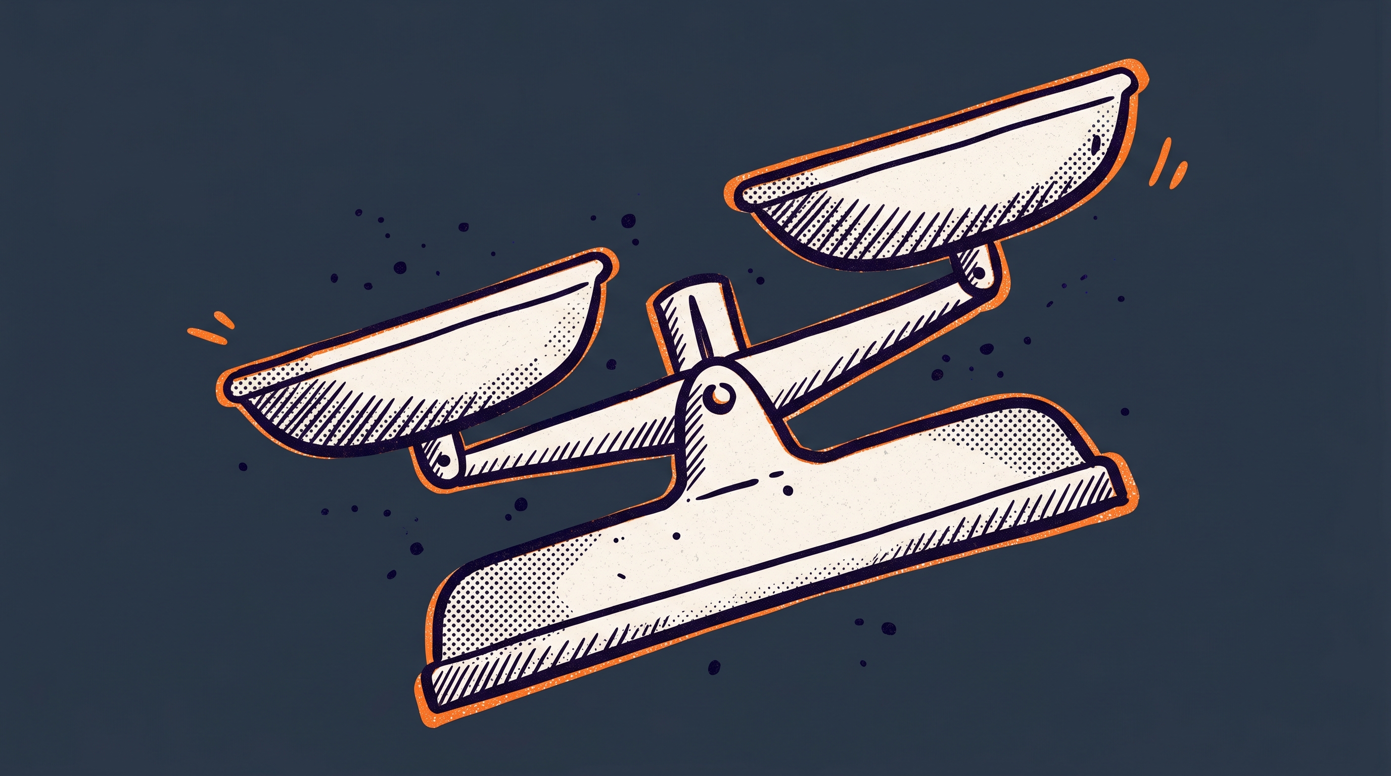 Two-pan balance scale illustration — USCIS AOS discretionary factors under PM-602-0199